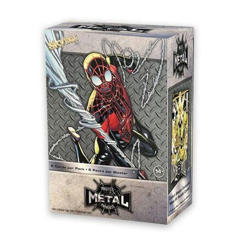 marvel spider-man metal universe trading cards box|spider man metal universe cards.